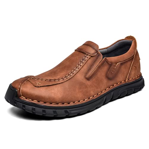 Men's Leather Shoes Casual Loafers Slip on Comfortable Walking Driving Shoes for Men
