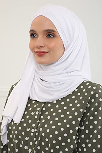 Aisha's Design Jersey Shawl for Women 95% Cotton Scarf Head Wrap Modesty Turban Cap Instant Cotton Scarf3