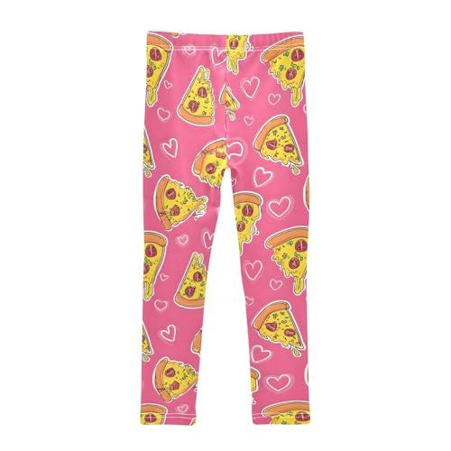 Pizza Pink Love Girls Leggings Soft Stretch Workout Yoga Dance Pants for Kids Casual Tights2