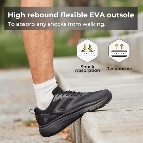 FitVille Walking Shoes for Men Wide Toe Box Lightweight Extra Wide Shoes for Men Non Slip Walking Tennis Shoes for Men Cushioned Men's Slip on Walking Shoes Comfortable Wide Width Men's Sneakers4