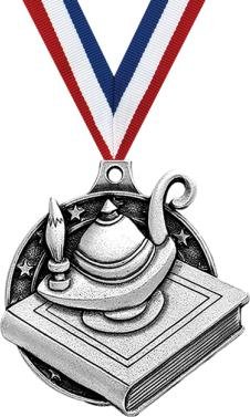 ACADEMIC MEDALS - 2" Silver Learning Excellence Award Medal Prime