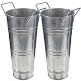 SUPVOX Cubo de Hierro Galvanizado Vintage sin Brillo, 2 Unidades, Jarrón Retro para Flores Secas, Contenedor Decorativo para Centros de Mesa y Suministros de Floristería, Uso en Hogar