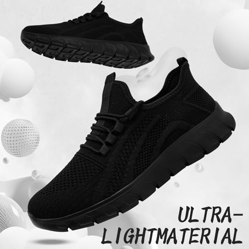 Trainers Mens Walking Running Shoes Slip On Sneakers Tennis Gym Training Casual Workout Breathable Lightweight Comfortable Athletic Fitness Hiking Non Slip Jogging Outdoor Shoes - Image 5