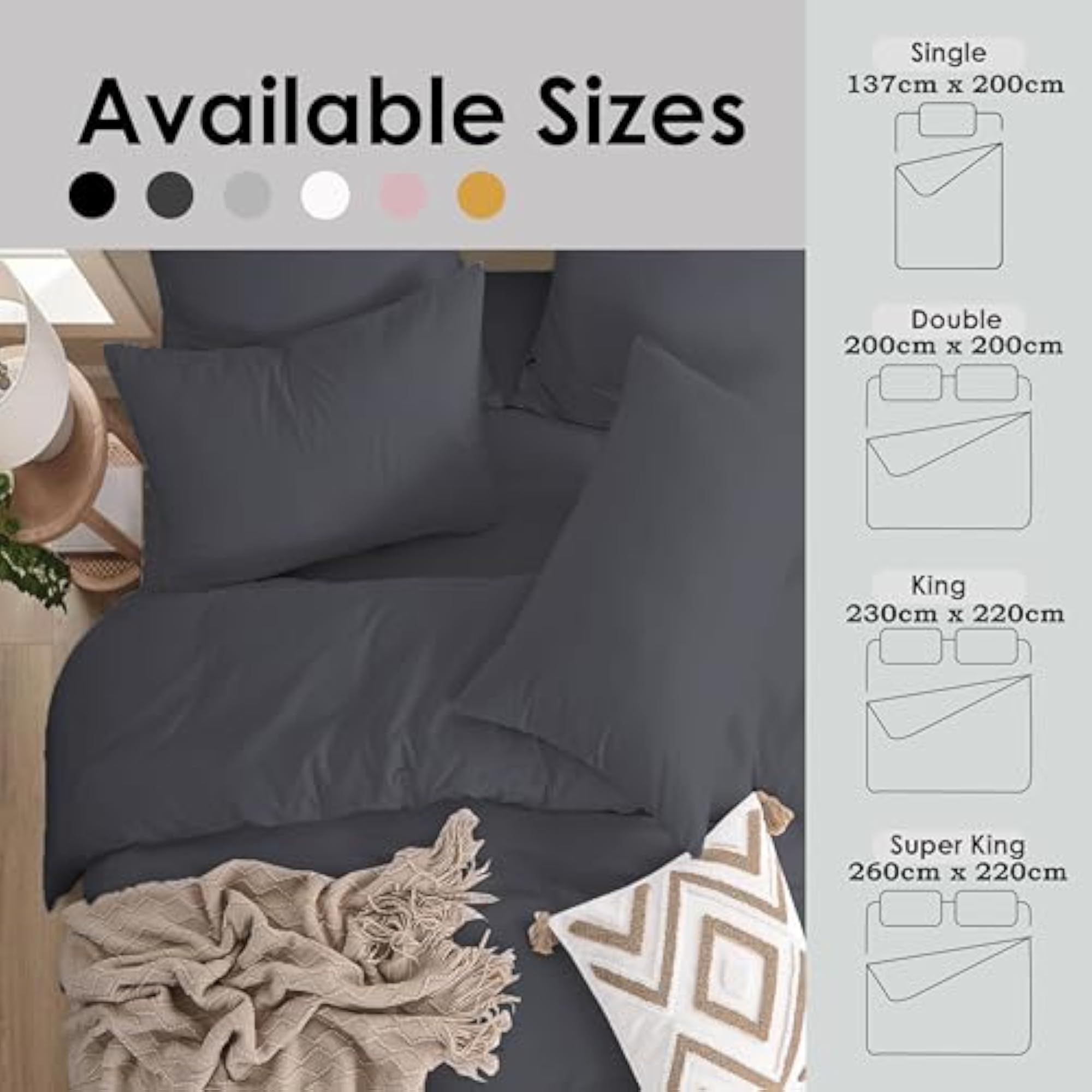 Double Duvet Cover Sets - Soft Brushed Microfiber Bedding