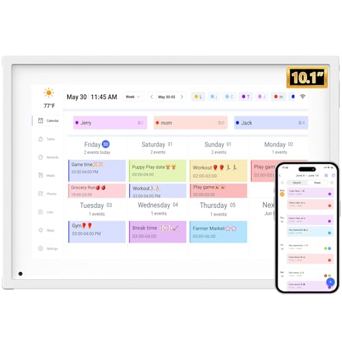 10.1 inch Smart Digital Calendar with Chore Charts