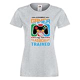 ✔️ Beautiful, glossy, printed tshirt with cool design, suitable for any occasion, for work in the office or at home. Some of our designs are intentionally distressed but this is for effect in the design,our inks tend to run smoothly as we ensure high quality prints. Gamer Girl Woman Tshirt Old School Gamer Classically Trained 2 Nerd Geek Arcade Video Game PC Game Old School Gamer Gift Mother's Day Gift Mom Wife Girlfriend Present