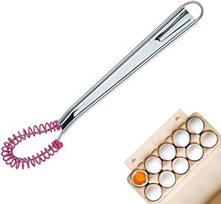 tainless Steel Egg Beater Whisk, Mini Silicone Baking Tool Used for Mixing Soft Tinney for Milk Cream Honey (Green)