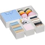 Organizador De Cajones De Ropa, Organizador De Almacenamiento De Armario De Tela Plegable, Divisores De Cajones De Tocador Para Ropa De Niños (Gris...