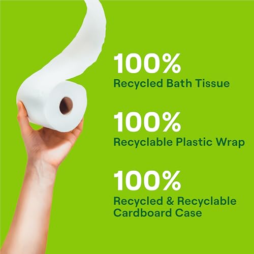Image of Seventh Generation Toilet Paper, 100% Recycled 2-Ply Bath Tissue, 48 Rolls | 240 Sheets Per Roll, Extra Soft & Strong for Home & RV, Whitened without Chlorine Bleach, No Dyes or Fragrances, Septic Safe