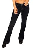 Vaqueros Oscuros Rose Player Vaqueros Bootcut de Tiro Bajo Jeans Estilo Flare - Azul Índigo - 38