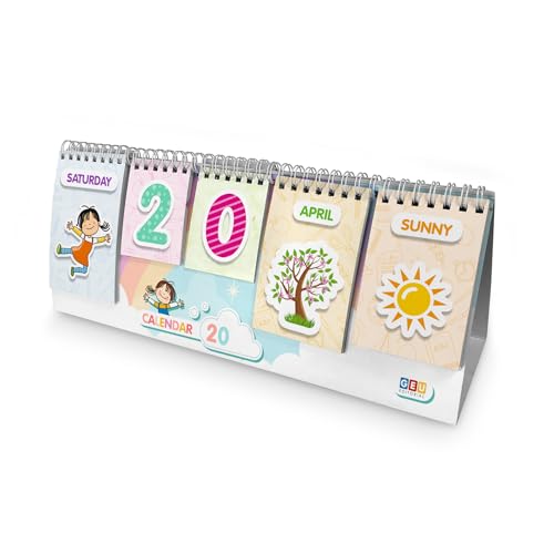 Kinder Kalender -Zeitlos Illustrierte Karten - Zum Lernen dem Datum, der...