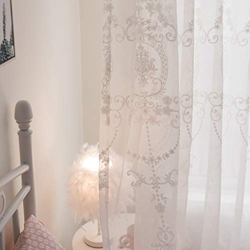 Rideau voilage transparent occultant vis-à-vis en tulle blanc à crochets