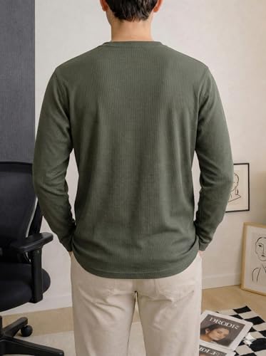 Image of Mack Jonney Men's Striped Ribbed Black Full Sleeve T-Shirt | Premium Soft Stretch Fabric | Casual Wear Round Neck Tee-M6296