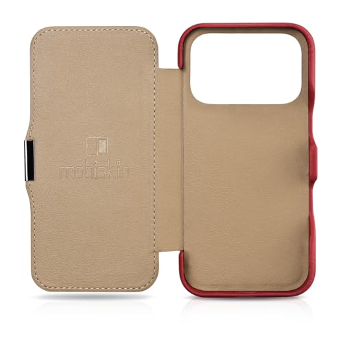 Étui de protection pour iPhone 17 Pro (6,3") - Cuir rouge - Compatible MagSafe - 7