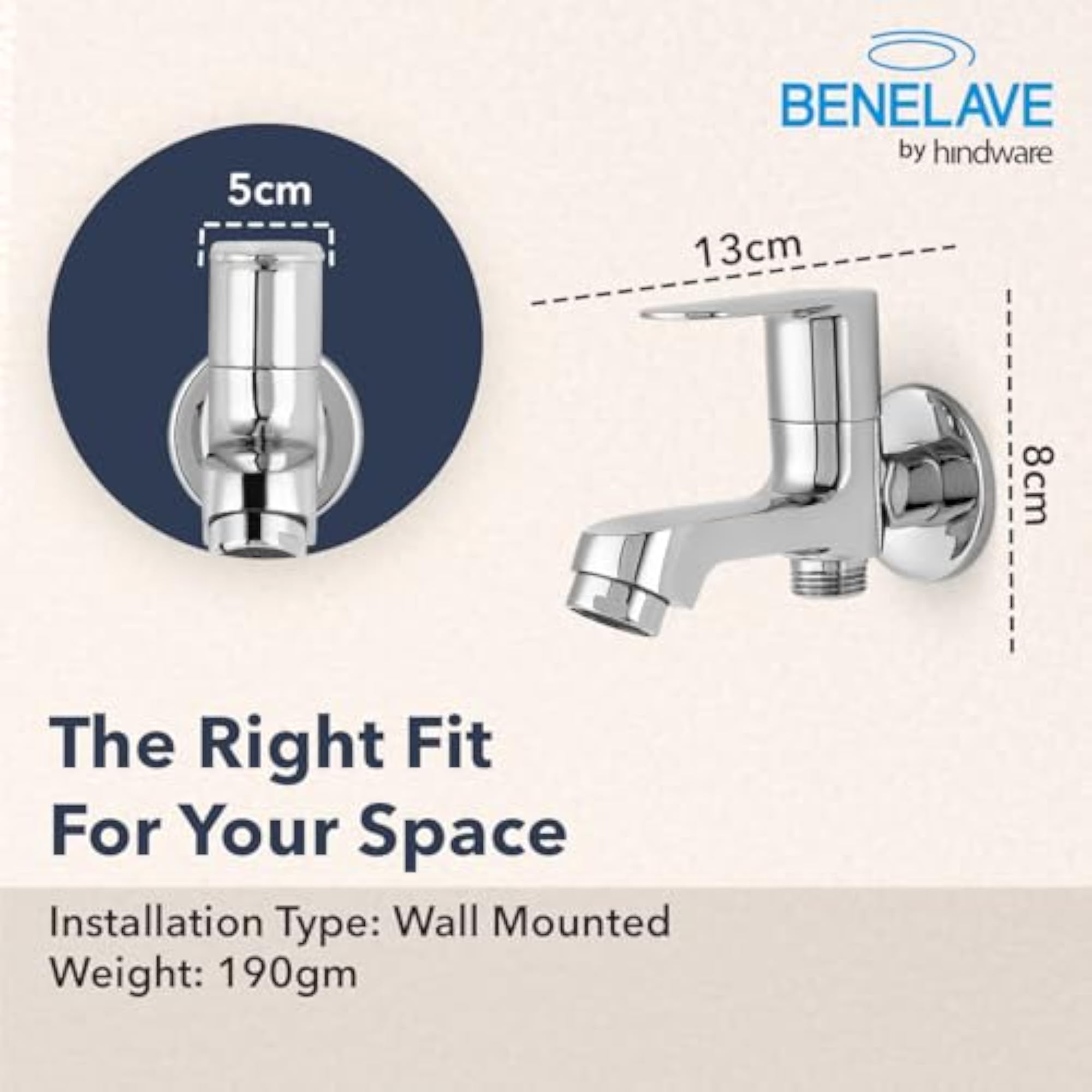 Benelave 2-in-1 Bib Tap for Bathroom, Brass Finish