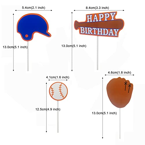 Morndew 24 Pcs Sports Fan With Baseball Cupcake Toppers For Theme Party Birthday Party Wedding Party Decorations #TOP2