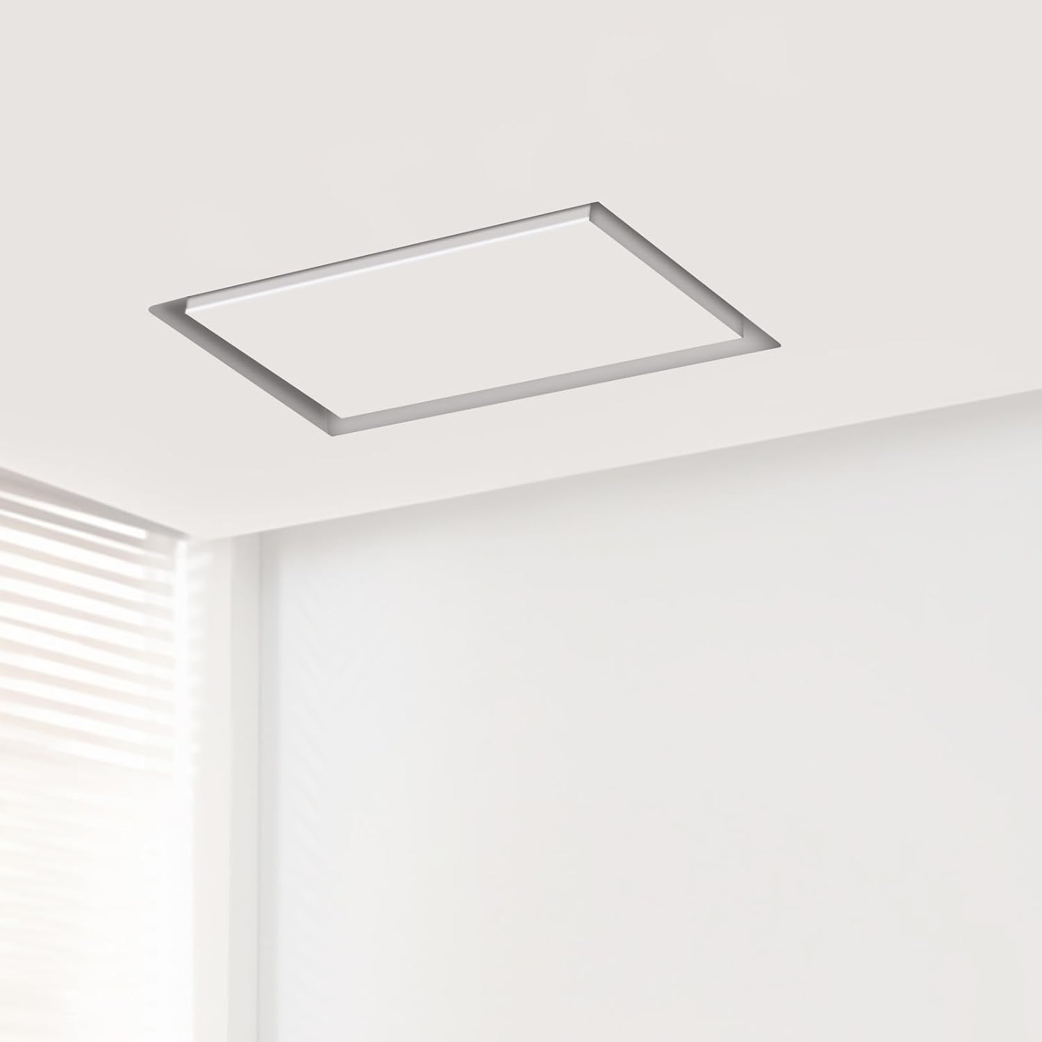 Flush Wall Vent Cover 6x10 Inch for Drywall Vent, Metal Wall-Mounted Air Register Grille, Easy Install, Paintable, (White, 1 Pc, No Manual Damper)