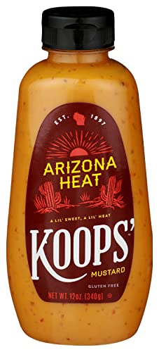 Koops' Arizona Heat Mustard – Sweet And Spicy Mustard, Gluten-Free, Kosher, Made In Usa, From Quality Mustard Seeds, Shelf-Stable, Hot Mustard Sauce – 12 Oz, Pack Of 1 #TOP17