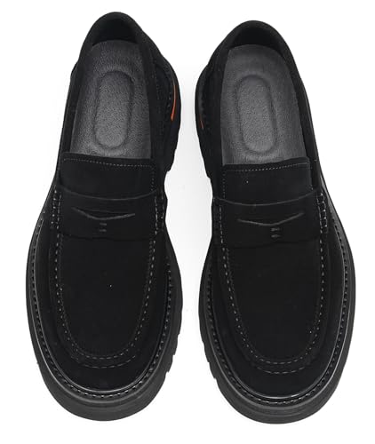 Santimon Men's Casual Shoes Genuine Leather – 1.96inch Height Increasing Penny Loafers, Slip-On Comfort for Dating & Daily Wear | Breathable Non-Slip Shoes for Men3