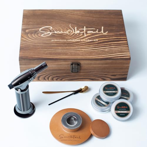 Kit de defumador de coquetel vintage da Smoktail - Kit de defumador de bourbon - Experimente a mistu