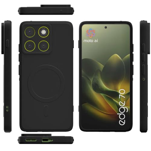 Image of Back Cover | MagFit Ring Design (Non-Magnetic) | Shockproof Case | Anti-Slip Grip | Raised Camera Edges | Slim Protective Case for Motorola Moto Edge 70 5G (Matte Black)