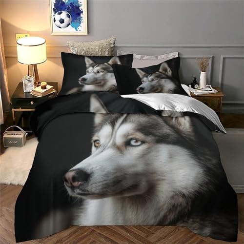 Housse de couette 3D requin en microfibre résistante avec fermeture éclair