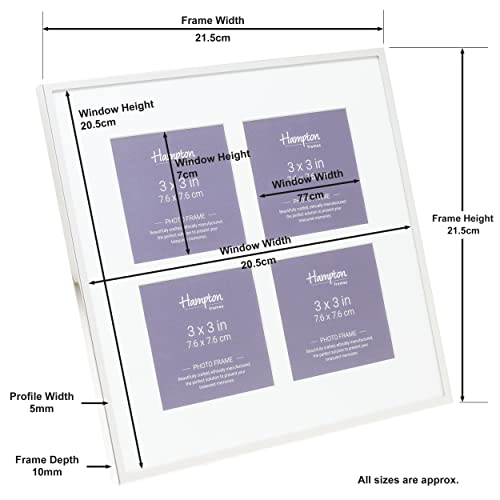 Cadre photo argenté Hampton Frames Mayfair 4 ouvertures verre