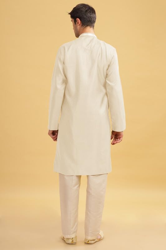 Image of BE ACTIVE Cotton Jacquard Blend Kurta for Men | Traditional and Elegant Design | Full Sleeve Kurta