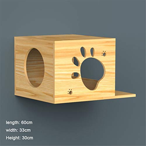 Support d'escalade mural chat en bois massif avec capsule spatiale haut de gamme