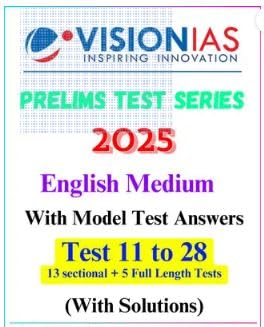 Buy Vision IAS Prelims Test Series 2025 | Test 11 to 28 with Solutions ...