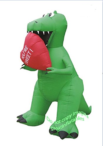 Valentines Day Inflatable T Rex with Heart Holiday Decoration