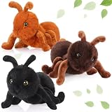 Shappy 3 PCS Plush Ant Set 10'' Soft Stuffed Ant Toys for Kids - Perfect for Hugging, Playtime, and Gifts - Durable, Washable, and Realistic for Birthdays and Holidays (Yellow Brown, Brown, Black)