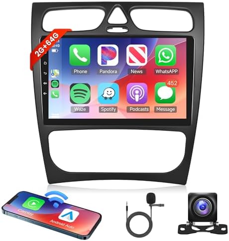 Android 15 Autoradio Für Smart Fortwo 451 - 9 Zoll Mit Wireless Carplay & Rückfahrkamera