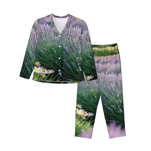 Pyjama à manches longues femme vêtement de nuit confortable imprimé
