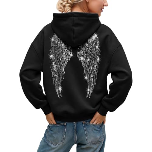 Oversized Sweatshirt for Women Wings Hoodies Trendy Casual Long Sleeve Hoodie Pullover Fall Winter Fashion Clothes - image 4