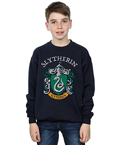 Harry Potter Boys Slytherin Crest Sweatshirt Navy Blue 9-11 Years