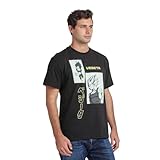 Bioworld Dragon Ball Z Vegeta & Goku Character Panels Men's Black Crew Neck Short Sleeve T-Shirt-Large