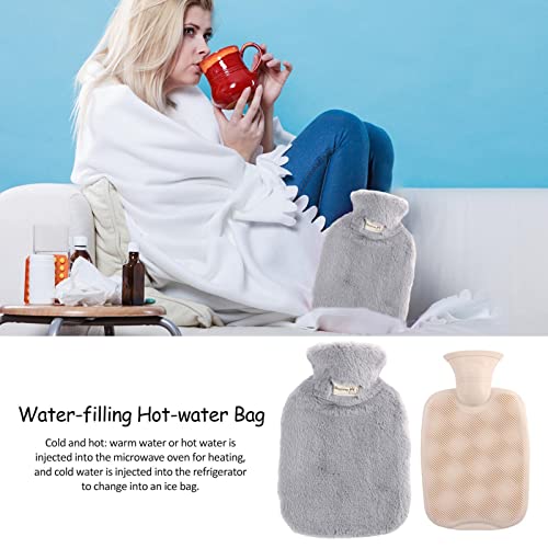 Saco de água quente | Garrafa de água quente lavável com capa de lã macia | 2000ml compressa quente