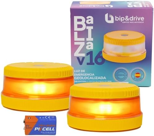 Pack x2 Baliza V16 Homologada DGT con Geolocalización Conectada Bip&Drive - Características y beneficios