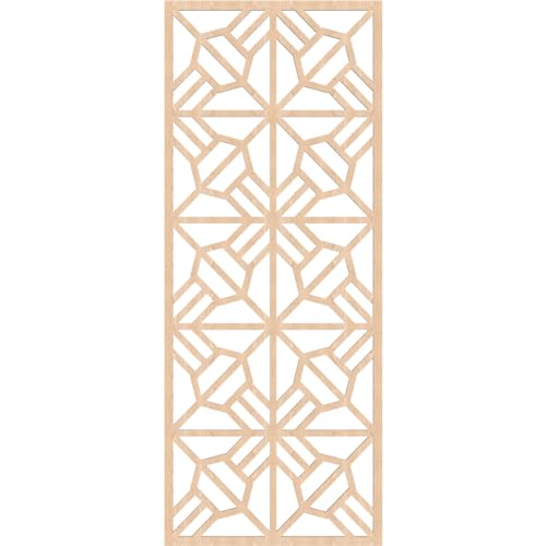 Image of 29 3 /8 inchW x 74 3 /8 inchH x 3 /8 inchT Auburn Decorative Fretwork Wood Wall Panels, Red Oak