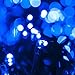 lychee® Solar Powered String Light 55ft 17m 100 LED Solar Fairy Light String for Garden,Outdoor,Home,Christmas Party (17m 100Leds, Blue)