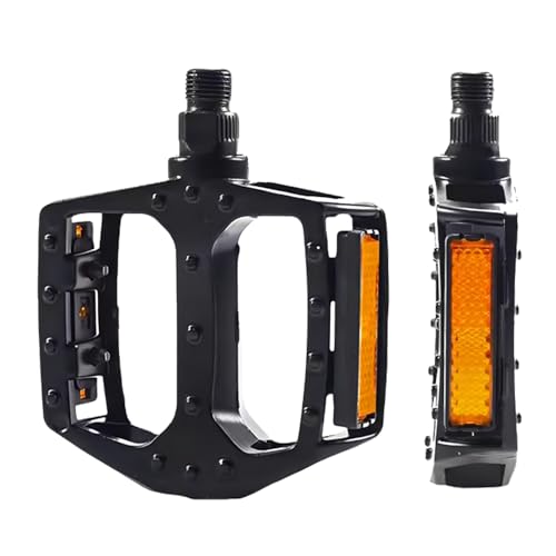 Pedales de bicicleta de rosca de 9/16 pulgadas con reflectores, pedal de bicicleta de plataforma de aluminio ligero para bicicleta de carretera y montaña