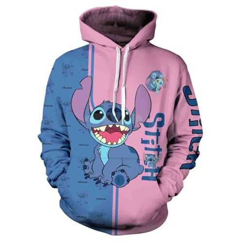 Qxohuow Anime Cartoon Hoodie Novelty 3D Printed Hooded Pullover, Cute Couple Hoodie Gift for Girls Women 1-M