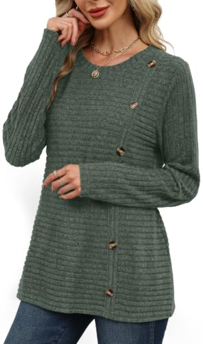 WIHOLL Womens Sweaters Fall Teacher Outfits Long Sleeve Shirts Tunic Tops - Image 5