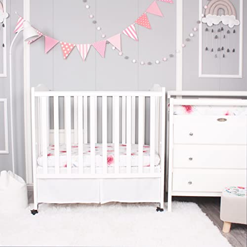 Belsden Pack Of 3 Mini Crib Sheet Set, Pack N Play Sheet Set For Baby Boys And Girls, Cloudy Soft Touch And Machine Washable, Fitted Playard/Portable Crib Sheet, Floral Purple & Pink & Pink Rose #TOP1