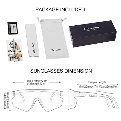 Gleyemor Cycling Glasses Polarized Sport Sunglasses For Men Women Running Motorcycle Uv400 Protection Goggles (Black/Blue Mirror) #TOP3