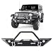 Front Bumper W/Winch Plate & LED Lights D-rings for 2007-2018 Jeep Wrangler JK, Rock Crawler Front Bumper