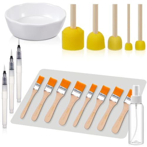 Kit de decoupage antitiras con cepillos de espuma y bolígrafos de agua para decorar sin manchas