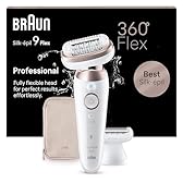 Braun Silk Epil 9 Flex Epilatore Elettrico Donna, Rasoio Elettrico Donna Con Testina Flessibile a 360° Per Epilazione Semplice, Wet & Dry, Pelle Liscia a Lungo, Idea Regalo, 9-030 3D, Bianco/Rosa