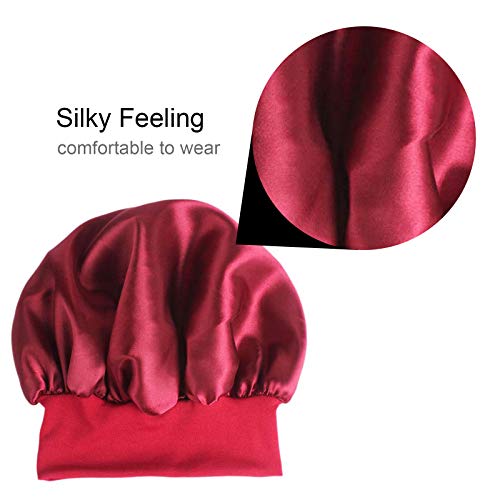 SZXMDKH Large Silky Satin Bonnet with Wide Elastic Band - Image 3